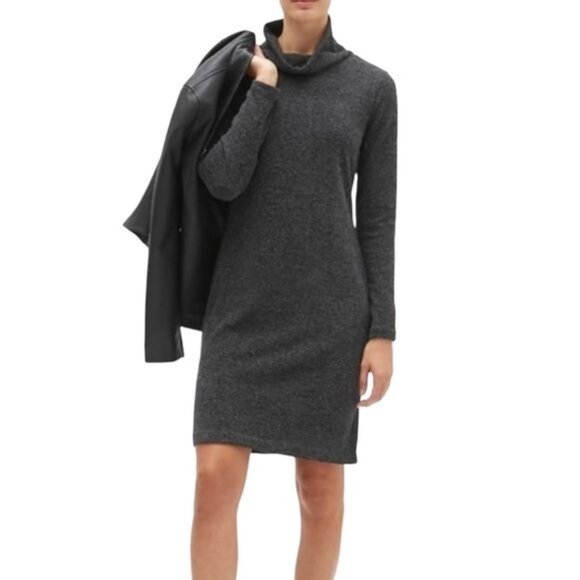 BANANA REPUBLIC Turtleneck Long Sleeve Sweater Dress in Gray Size S - Picture 2 of 5
